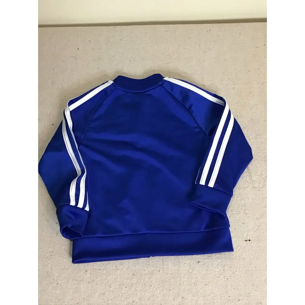 Adidas 3 Stripe Track Jacket Blue/White Toddler Size 4t Kids activewear Playwear